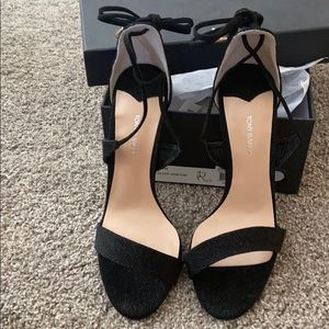 Tony Bianco Black open toe stilettos
